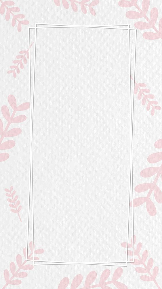 Frame on botanical patterned mobile phone wallpaper vector
