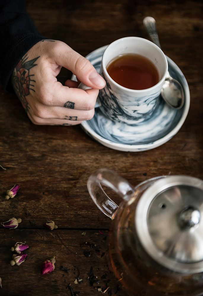 Cup of hot herbal tea
