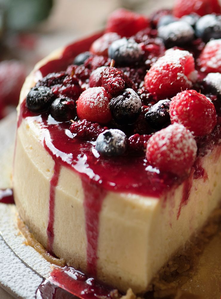 Fresh berry cheescake food photography recipe idea