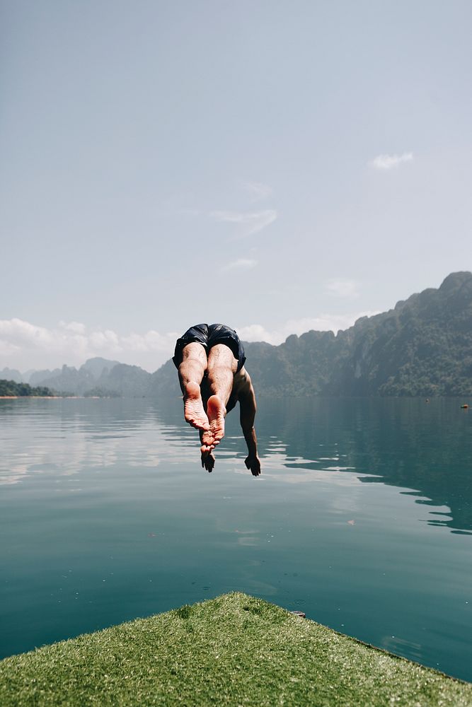 Man diving into the water