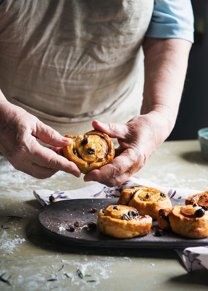 Homemade Danish buns food photography recipe