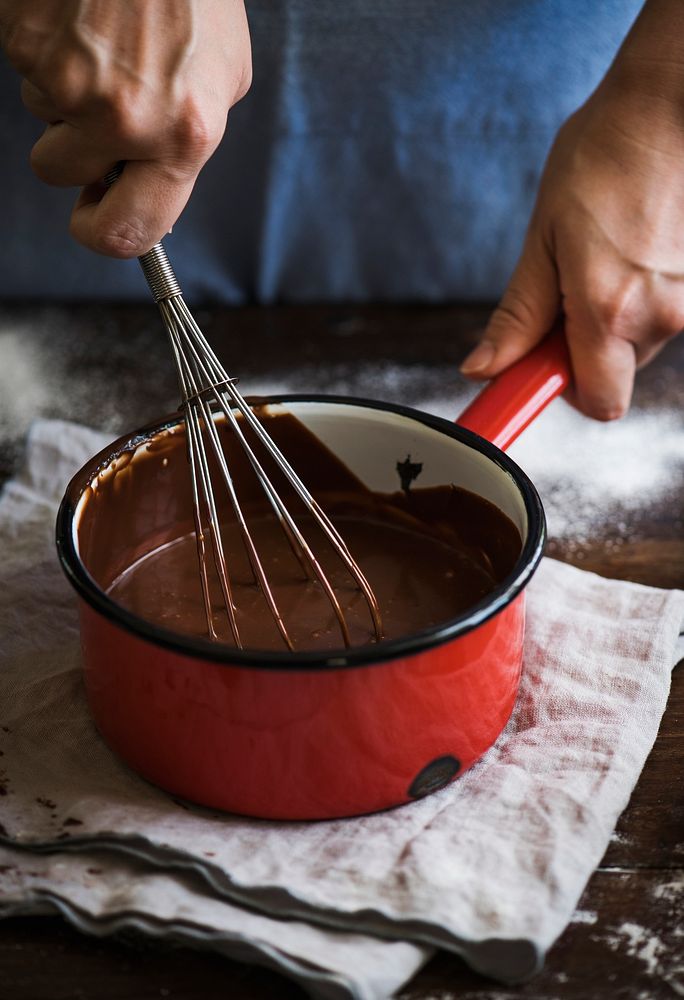 Chocolate ganache food photography recipe idea