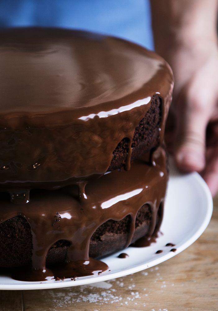 Chocolate fudge cake photography recipe idea