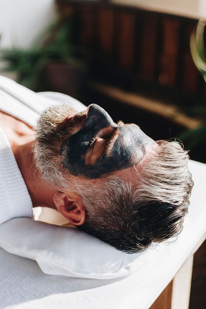 Man relaxing at a beauty spa