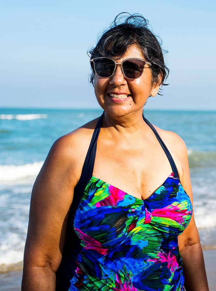 Senior woman on the beach