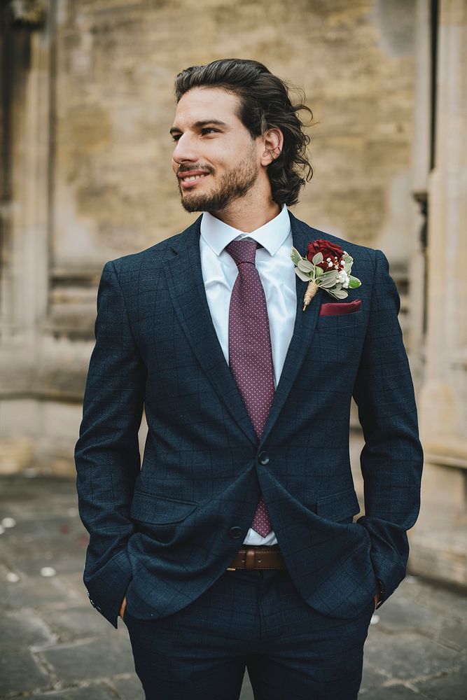 Handsome groom on his wedding day