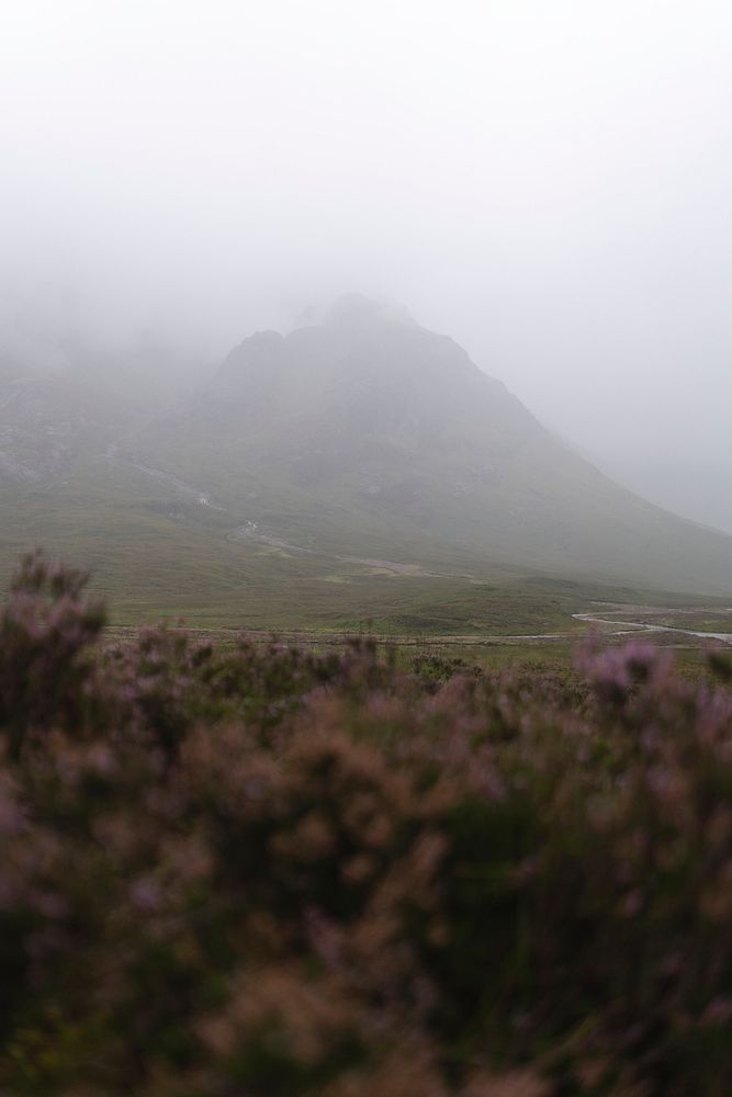 Mist and terrain at Glen Etive, Scotland