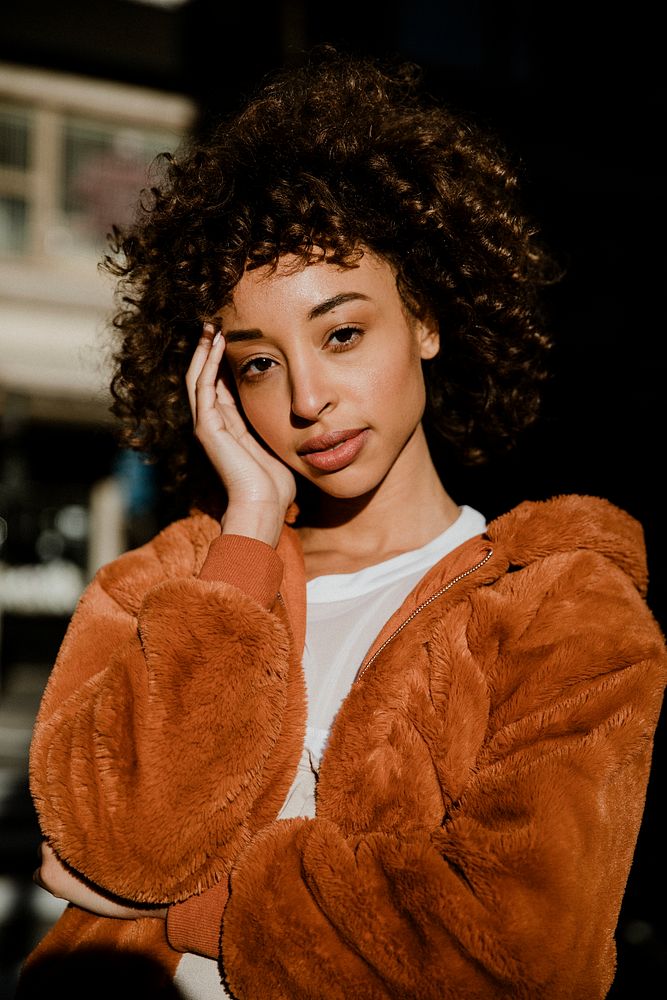 Portrait of a woman in downtown