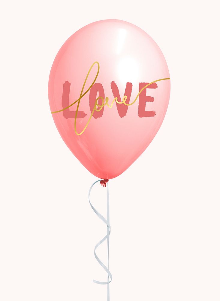 Pink valentines day love balloon