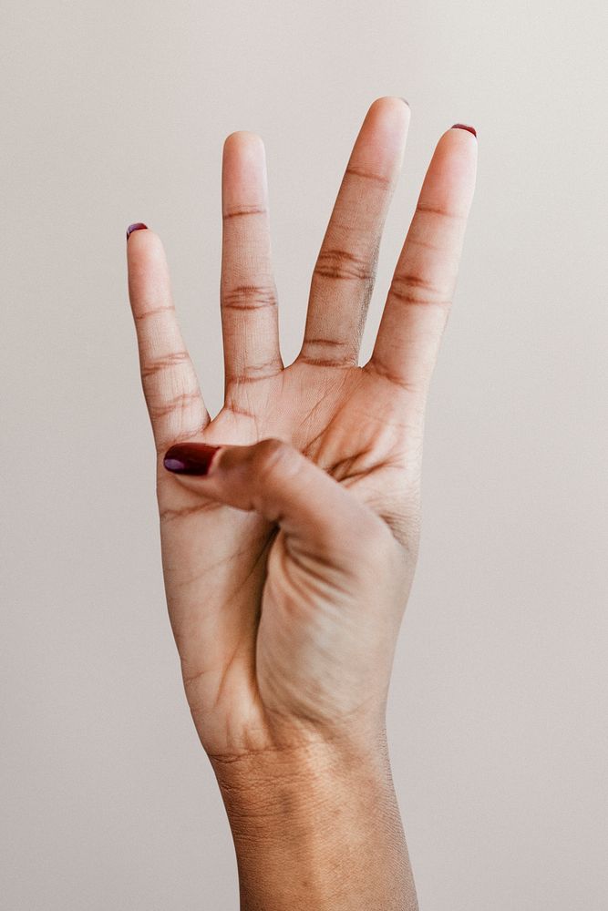 Counting number hand gesture mockup