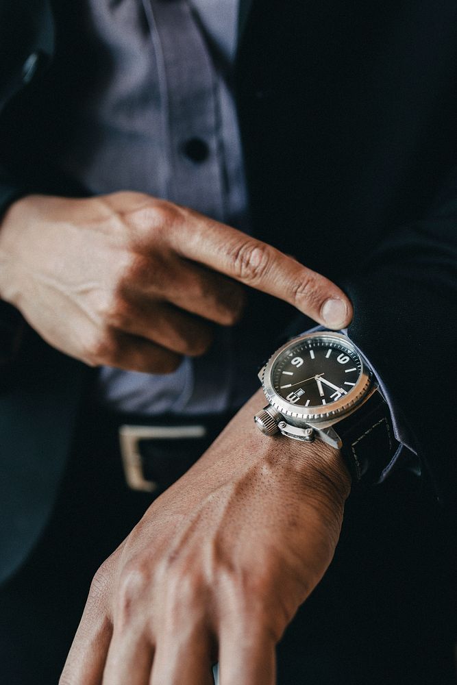 Closeup of a luxury men's watch
