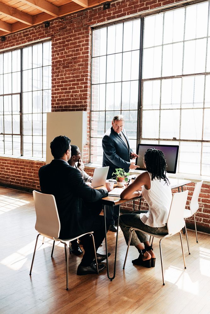 Group of diverse businesspeople in a meeting