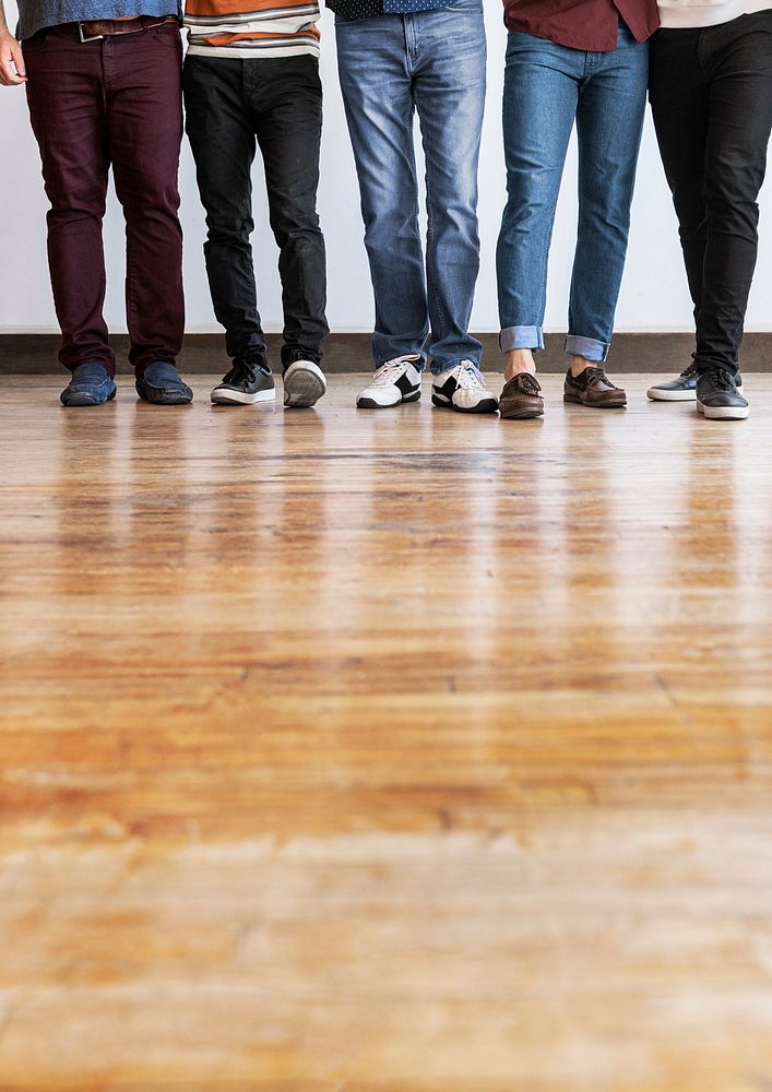 Group of people standing in a row