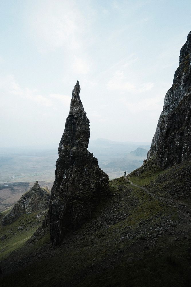 The Needle pinnacle at Quiraing on the Isle of Skye in Scotland