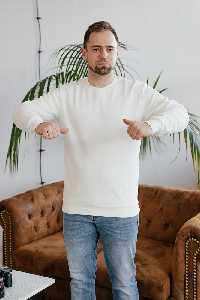 Man posing in a home studio