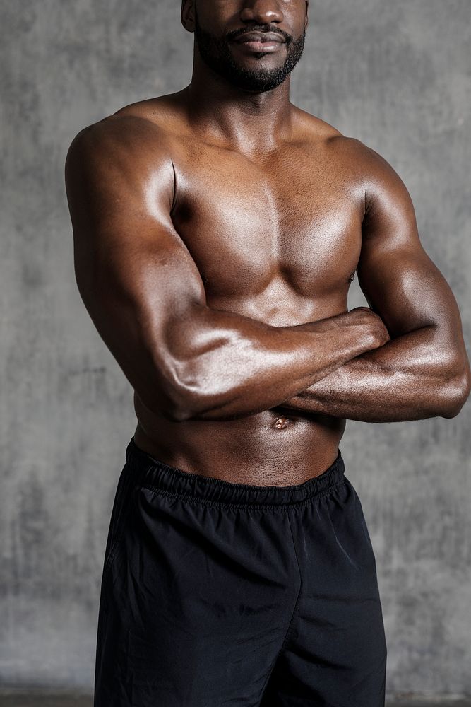 Very fit and athletic black man