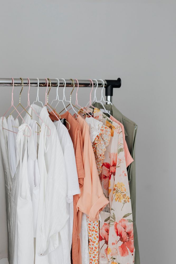 Female clothes hanging on a rack
