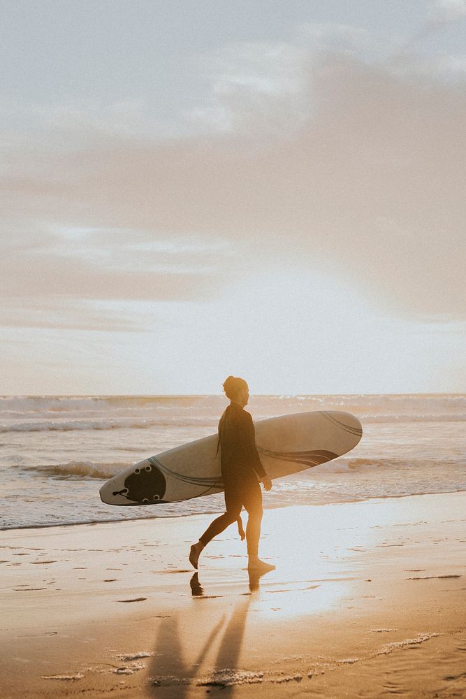Surfer at the beach in California