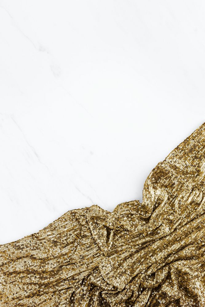Golden sequin fabric texture with design space background