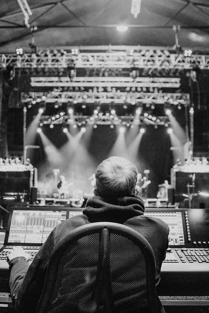 Sound engineer at soundcheck of a concert
