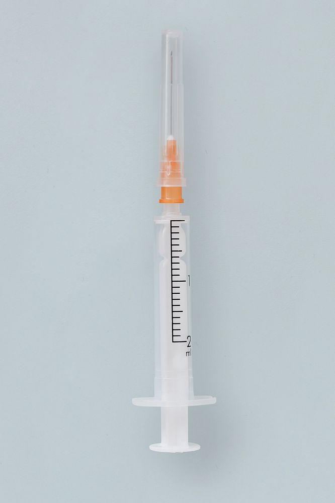 Closeup of an empty syringe