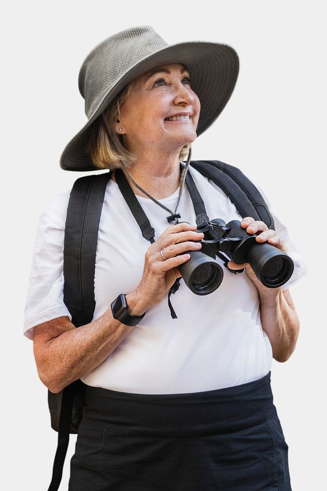 Senior woman in an outdoor activity outfit