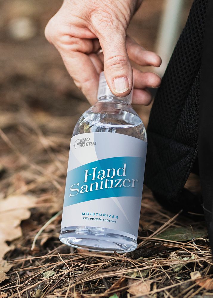 Hand sanitizer bottle mockup psd travel in the new normal