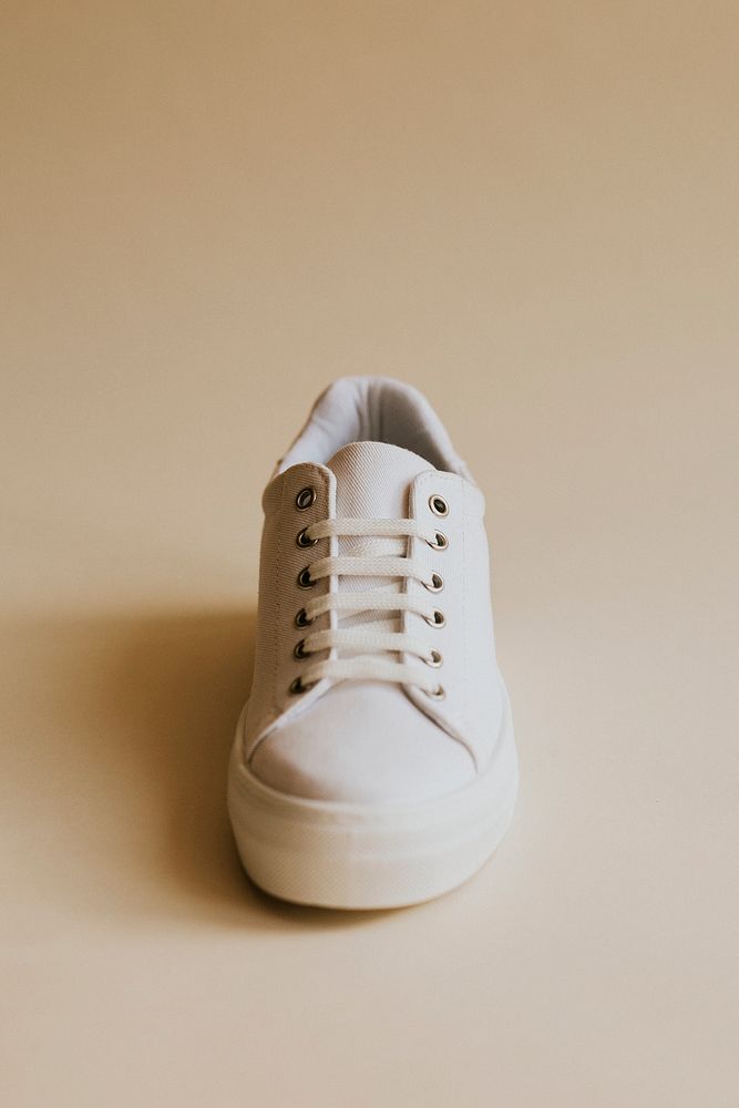 White canvas sneaker woman's shoes