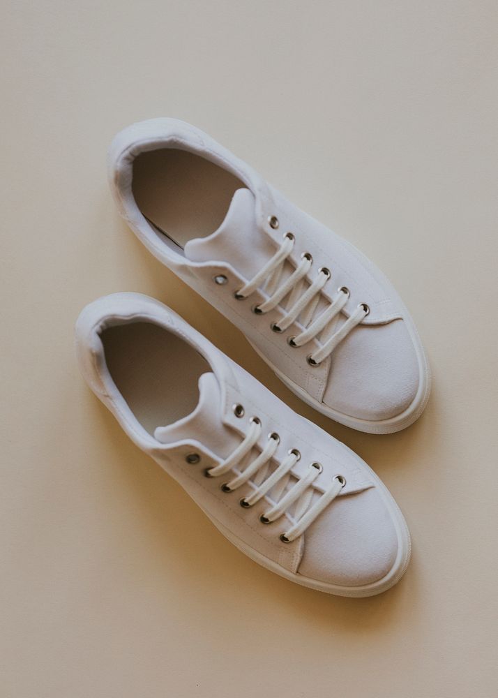 Woman's shoes white canvas sneakers | Premium Photo - rawpixel