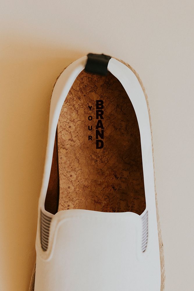 Men's psd slip-on rubber cork insole mockup