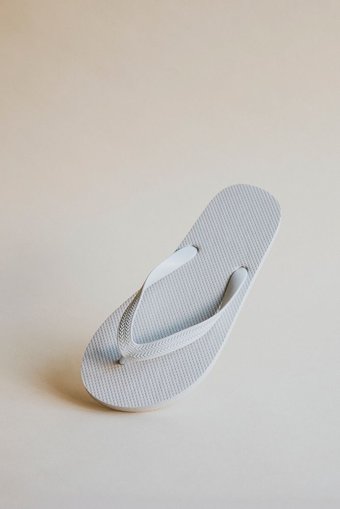 White flip flop summer beach slippers