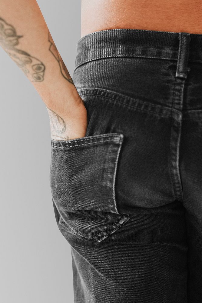 Men&rsquo;s jeans back pocket mockup psd
