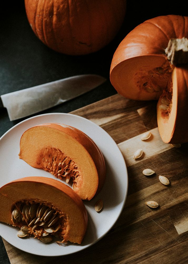 Pumpkin slices for Thanksgiving dinner food photography