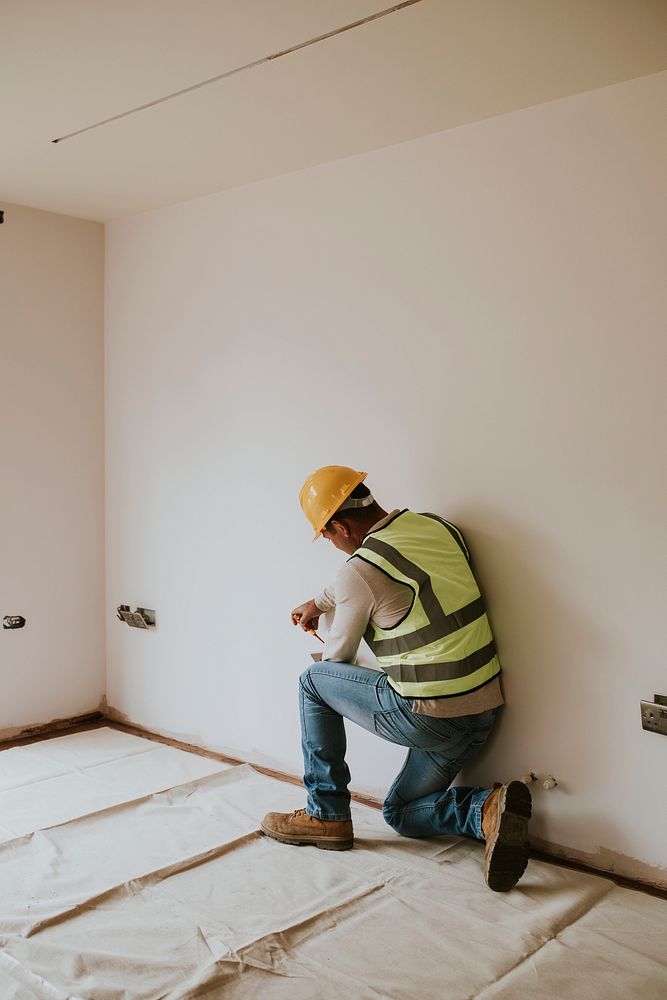 Contractor remodeling the home interior