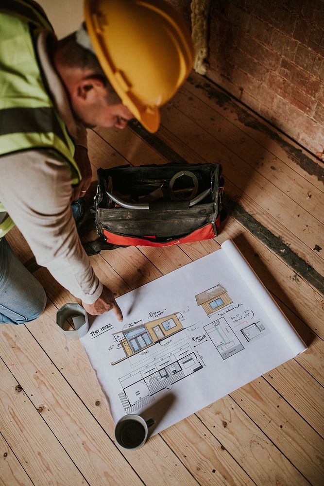 Paper psd mockup at a construction site