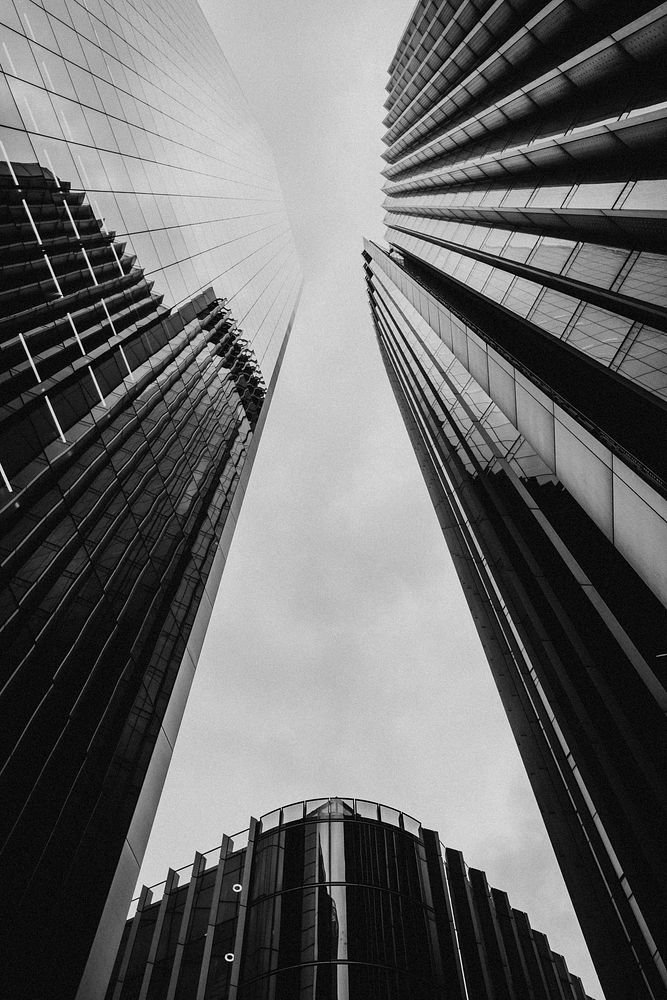 London cityscape through skyscrapers