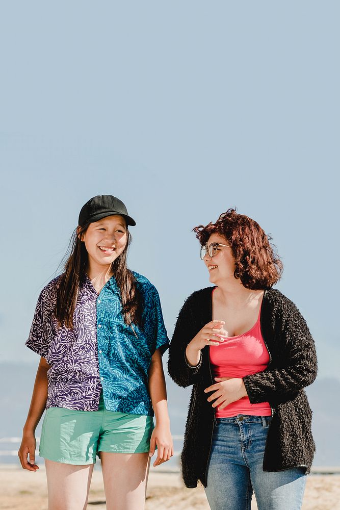 Teen girl friends, summer in Venice Beach, Los Angeles