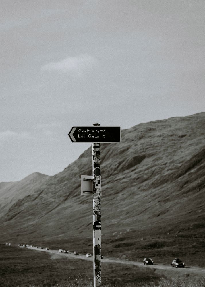 Tourist attraction at Glen Etive, Scotland 