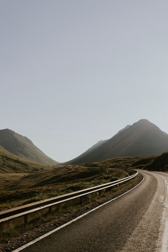 Aesthetic background, beautiful view of Scottish road