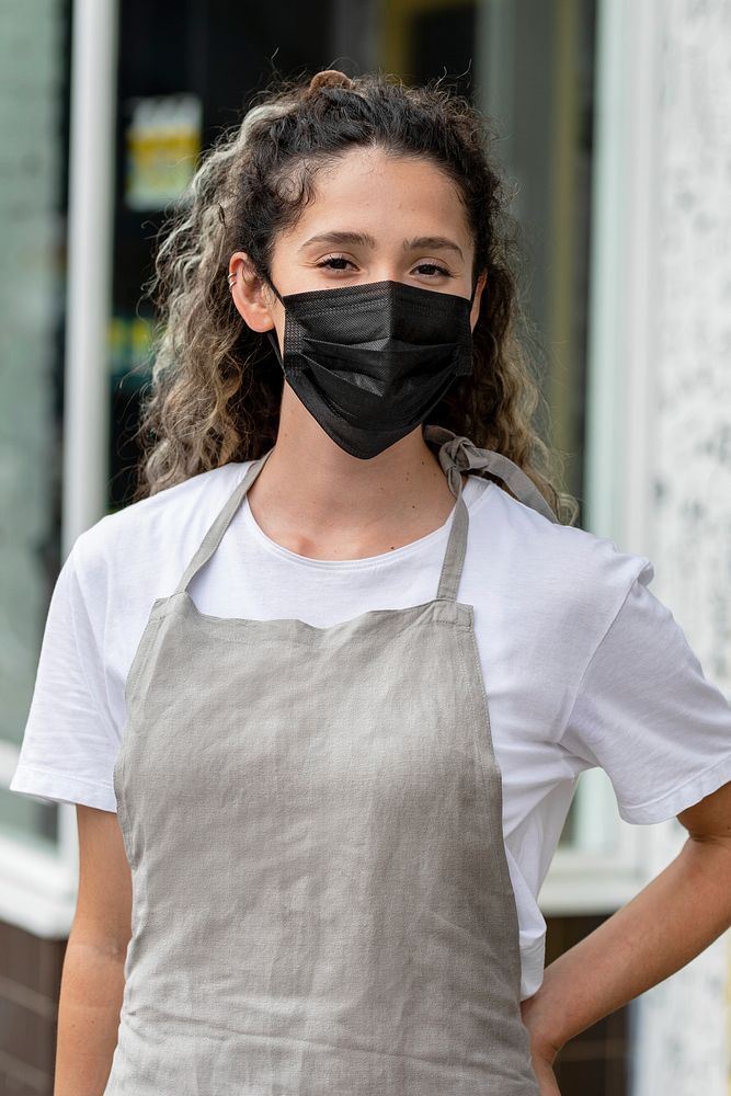 Business owner wearing face mask, the new normal lifestyle