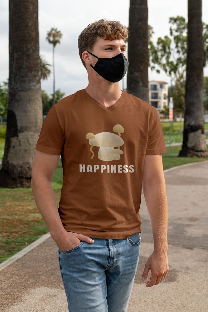 T-shirt mockup psd design, men&rsquo;s apparel fashion design