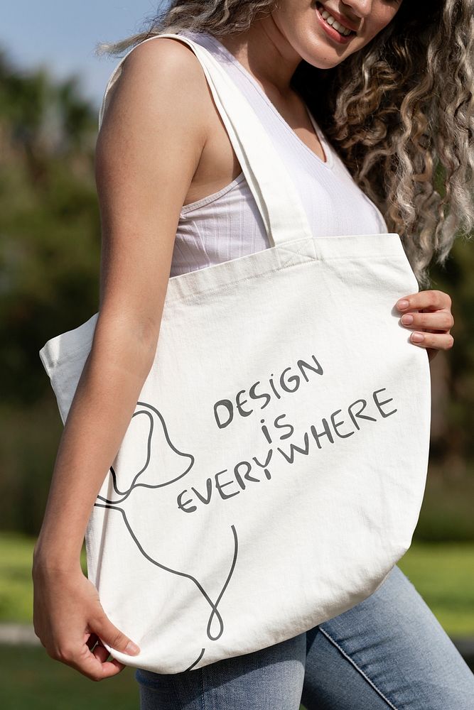 Tote bag mockup psd, grocery shopping eco product