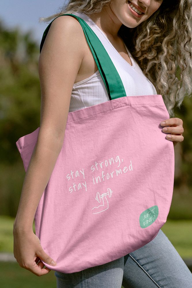 Reusable bag mockup, grocery shopping eco product psd