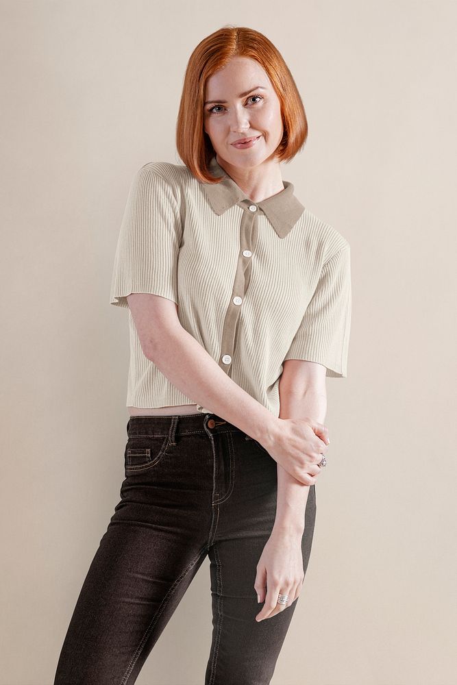 Shirt mockup, customizable women's apparel fashion design psd