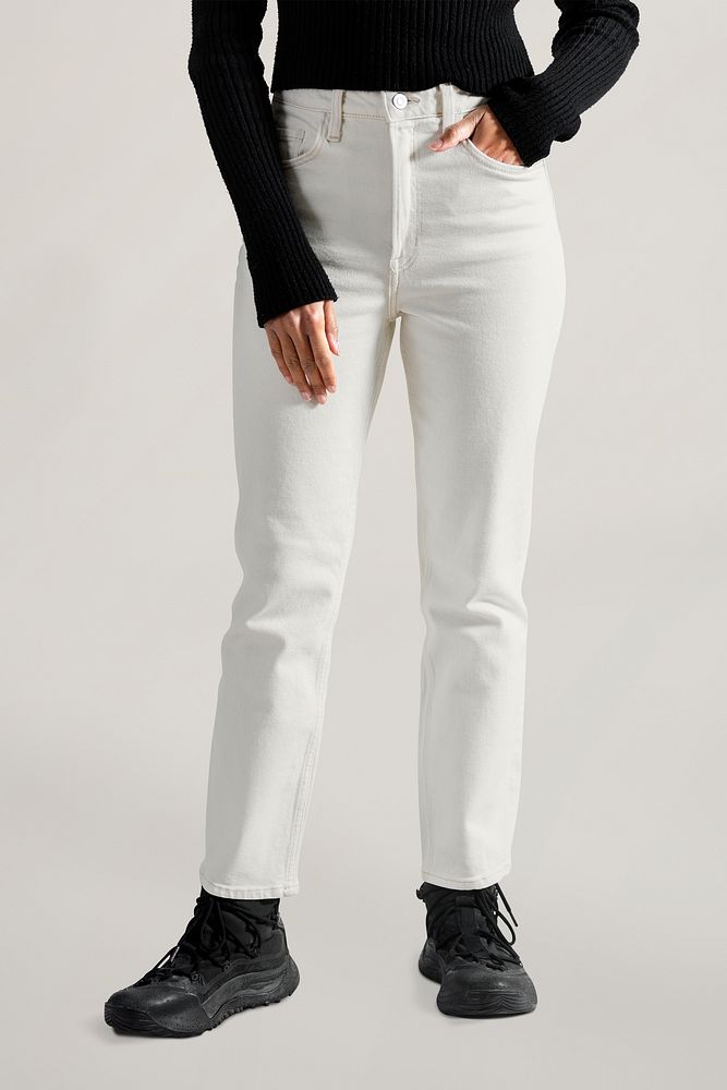 Jeans mockup, women's apparel fashion design psd