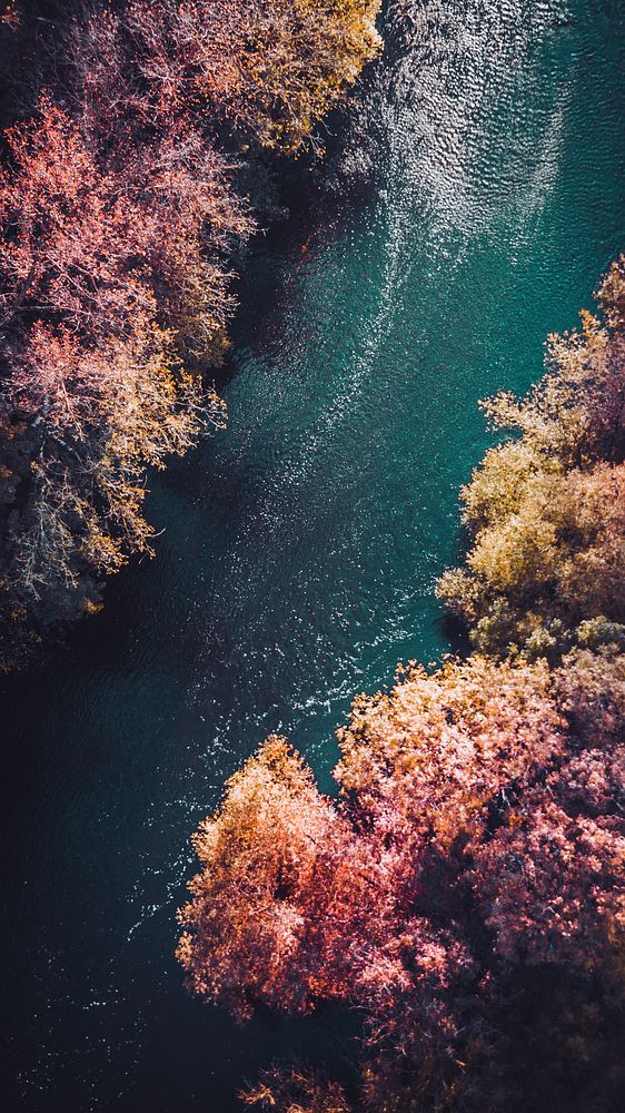 Nature iPhone wallpaper, aerial view of a river flowing through Vaihingen an der Enz, Germany