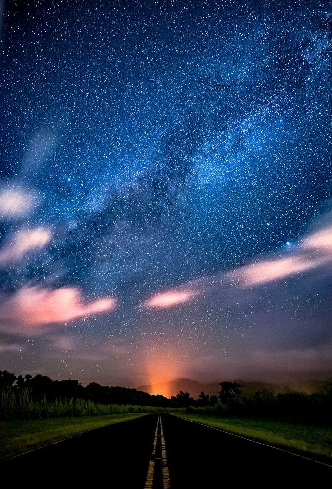 Milky Way crossing the night sky in Nawiliwili Hawaii, USA