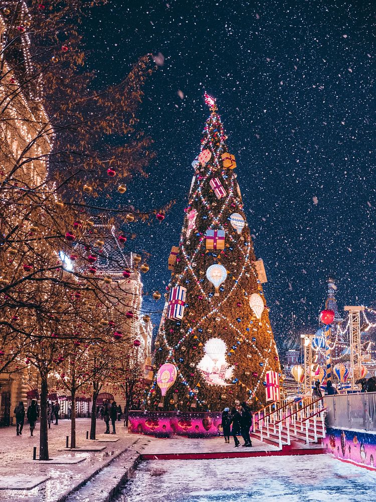 Christmas night in Moscow, Russia