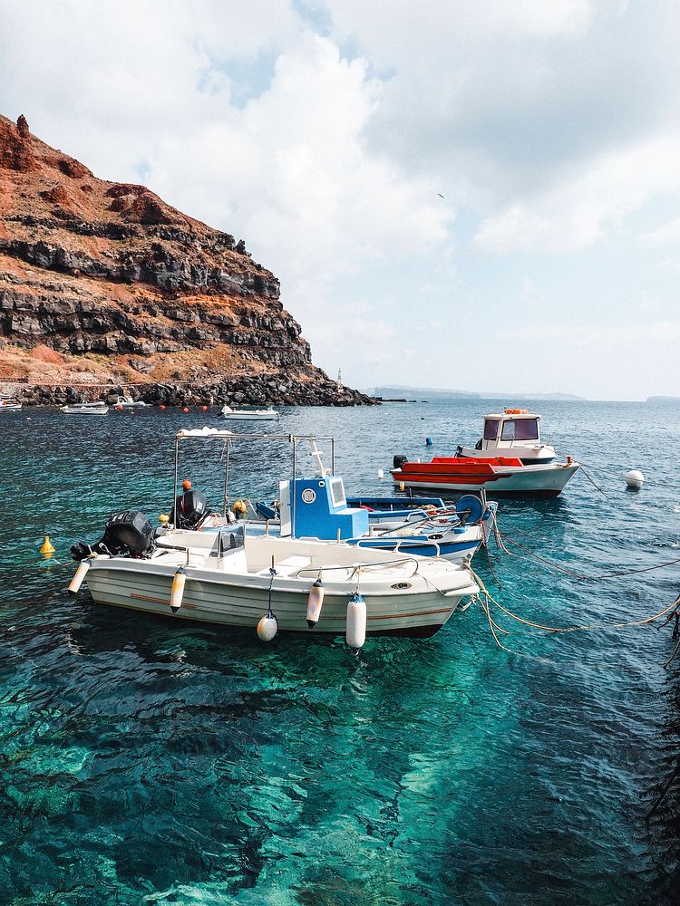 Fishing boats in Santorini, Greece