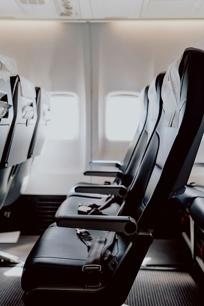 Row of seats on an airplane. Visit Kaboompics for more free images.